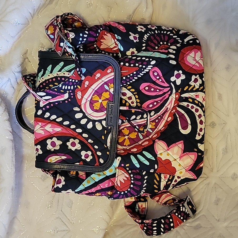 Vera Bradley Blue Painted Paisley Fashion Backpack